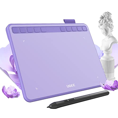 Ugee Drawing Tablet 6.5x4 Inches Computer Graphics Tablets with 10 Hot Keys，Digital Tablet Battery-Free Stylus 8192 Pressure Sensitivity